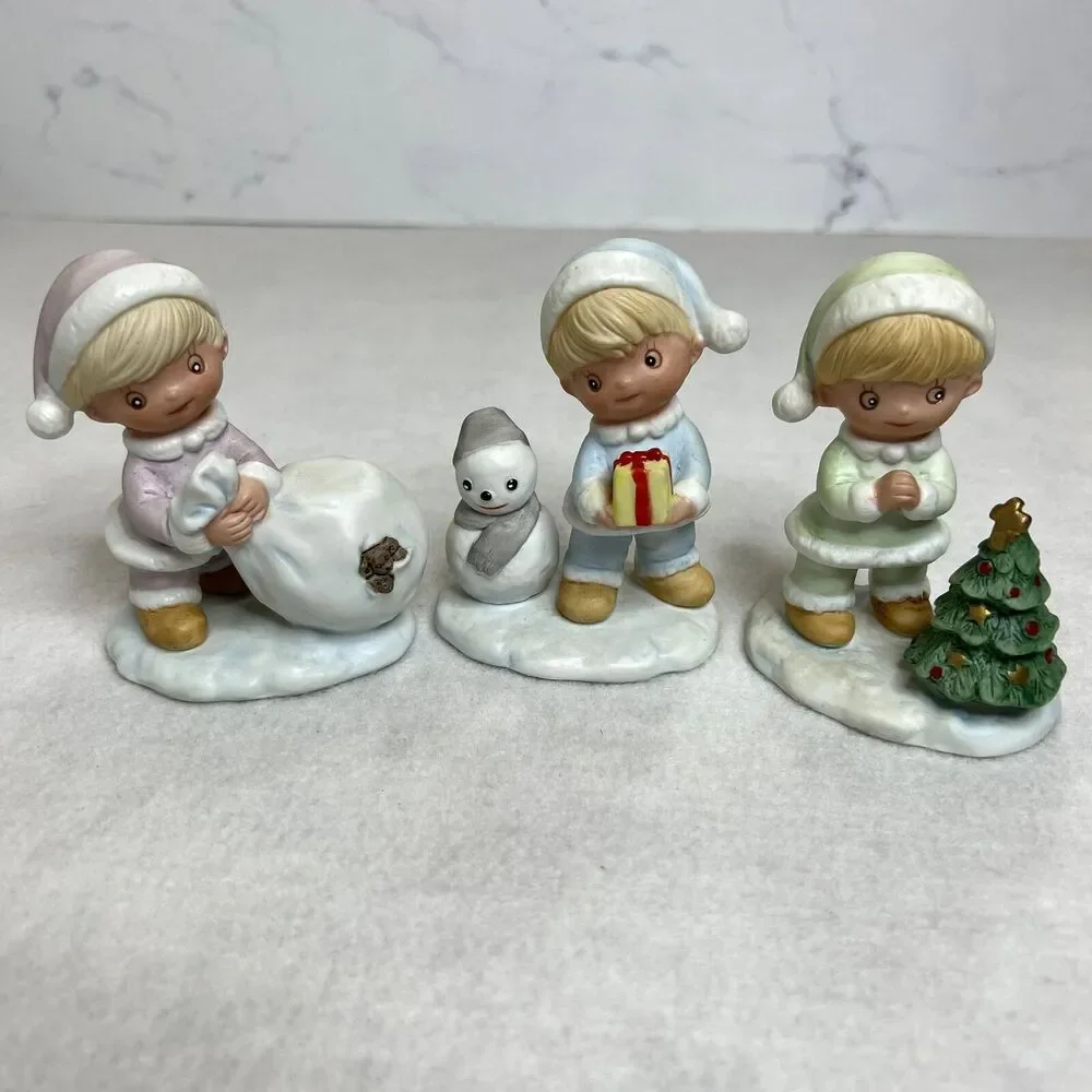 Set of 3 Christmas Child Figurines